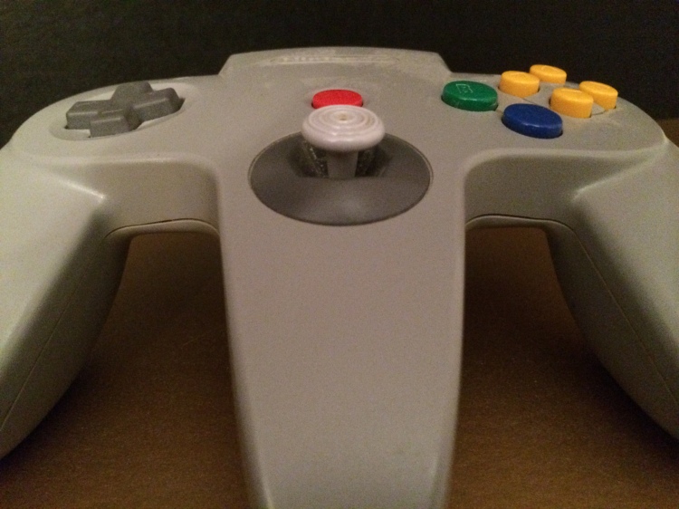 Pictured is the standard controller released by Nintendo. 